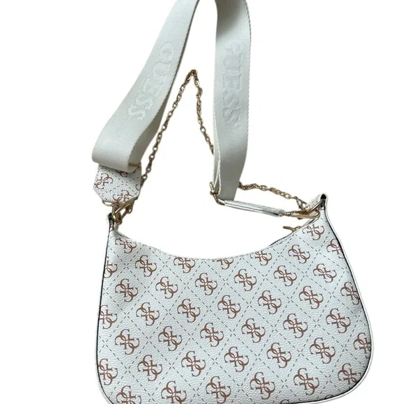 Guess White and Brown Shoulder Bags with Signature Style - Picture 5 of 5